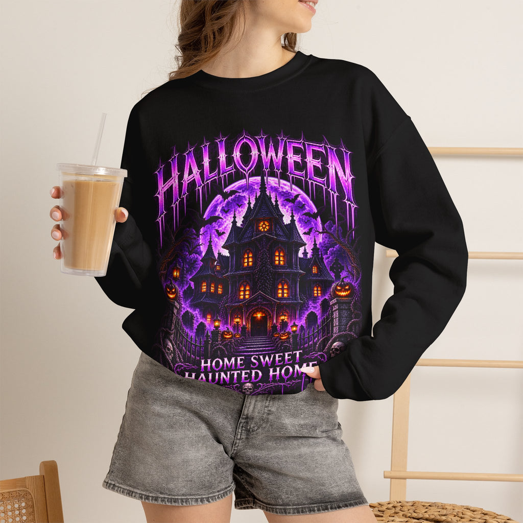 Haunted Home Sweatshirt in Black — model view