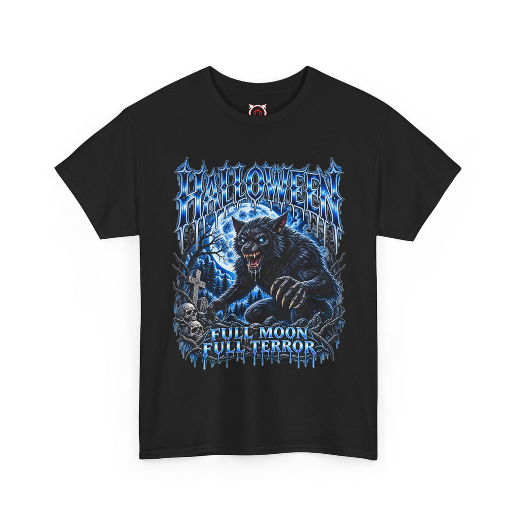 Full Moon Terror Werewolf T-Shirt in Black — front view