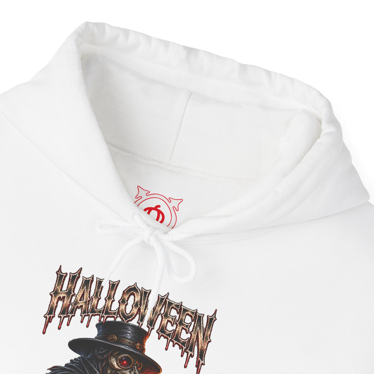 Last Lantern Plague Doctor Hoodie in White — front view