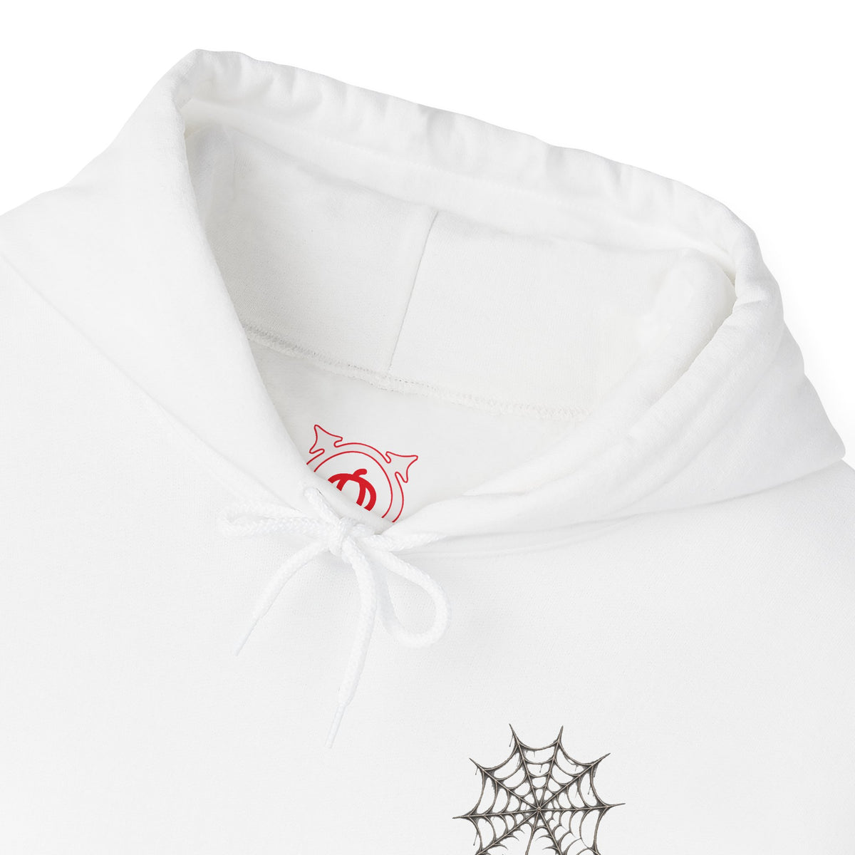 Spider Web Hoodie in White — front view