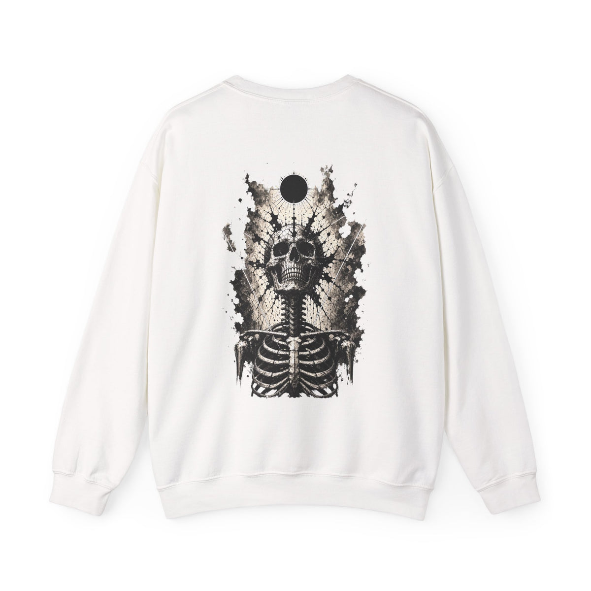 Eclipse Skeleton Sweatshirt in White — back view