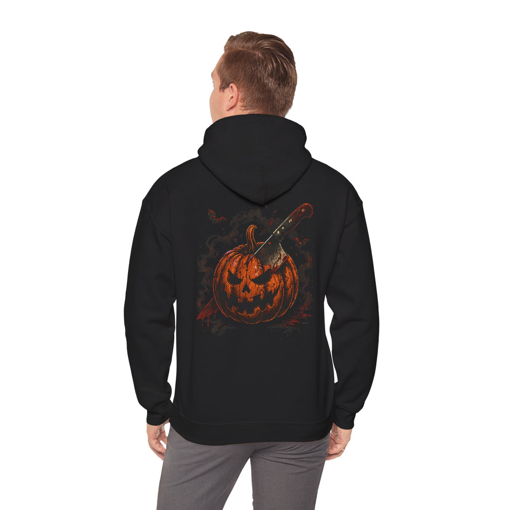 Carve Your Destiny Pumpkin Hoodie in Black — model view