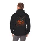 Carve Your Destiny Pumpkin Hoodie in Black — model view