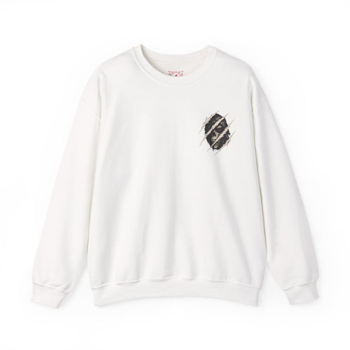 Beneath the Surface Skull Sweatshirt in White — front view