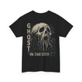 Ghost in the City Skull T-Shirt in Black — back view