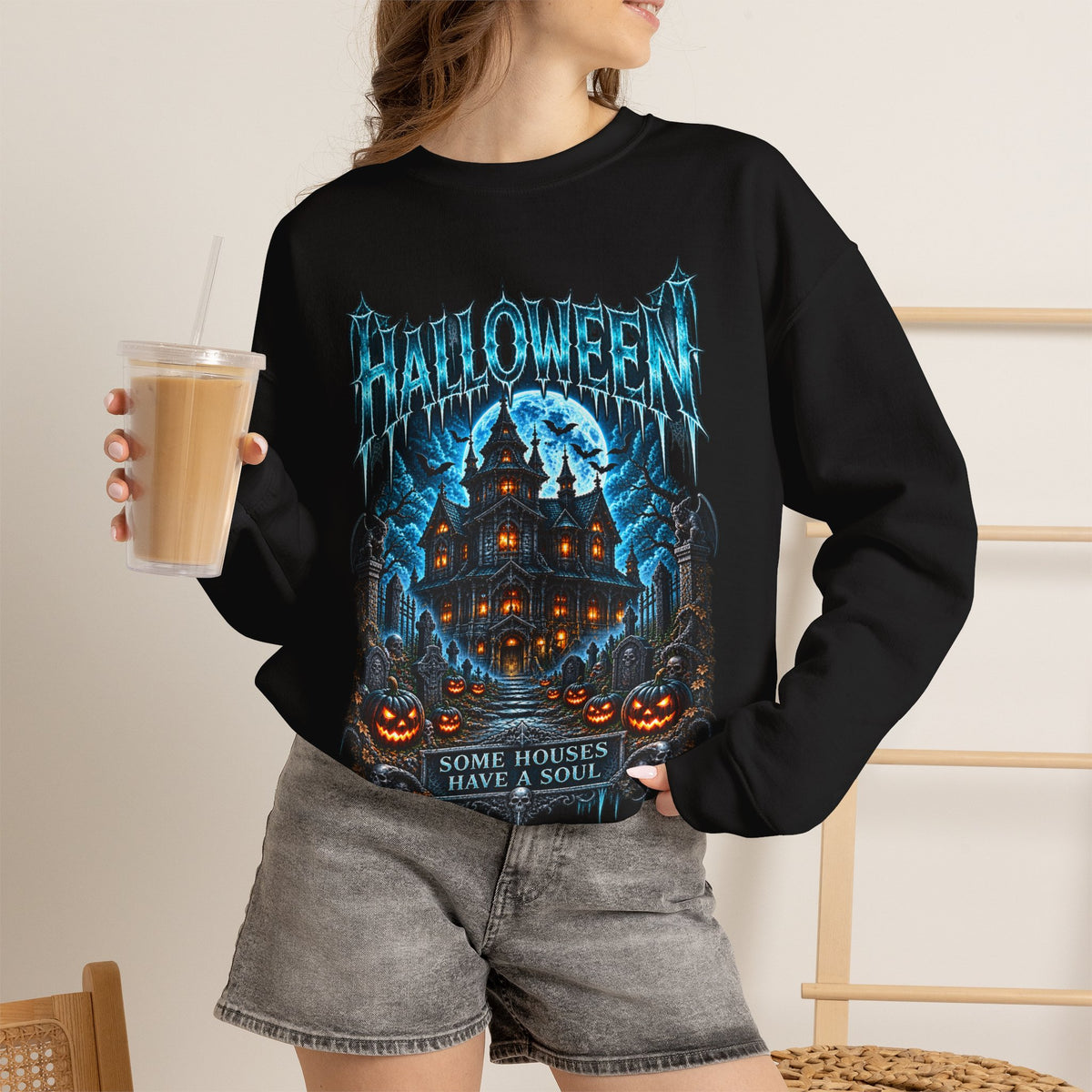 House of Souls Sweatshirt in Black — model view