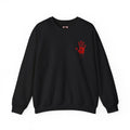 Red Handprint Sweatshirt in Black — front view