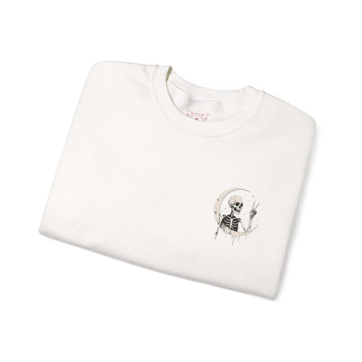 Crescent Skeleton Sweatshirt in White — folded view