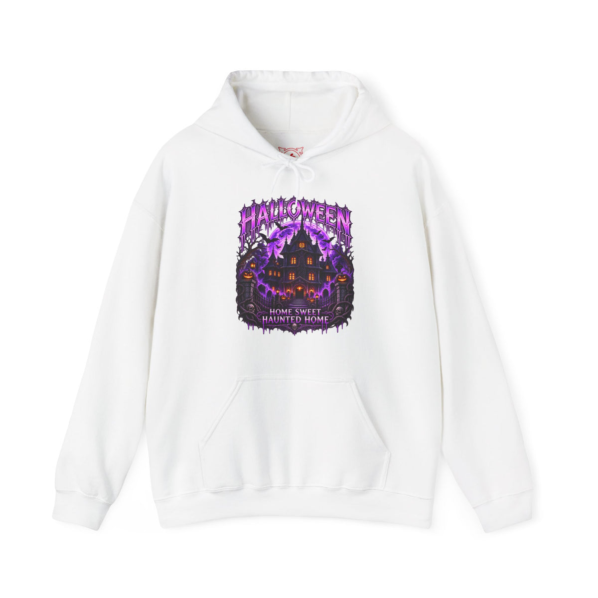 Haunted Home Hoodie in White — front view