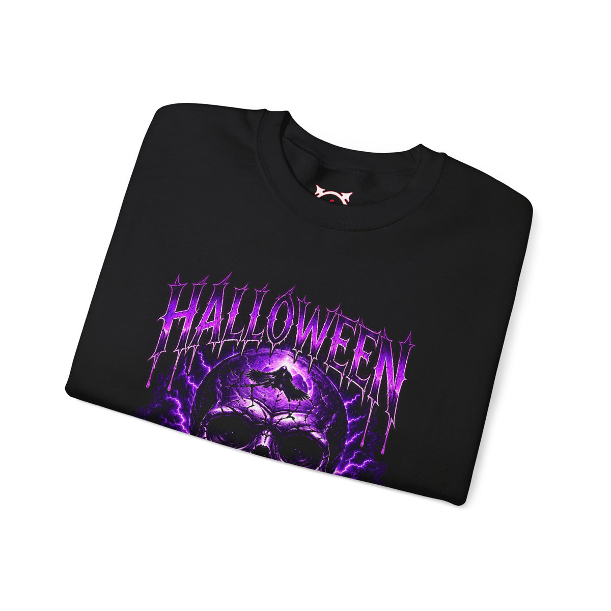 Deepest Fear Skull Sweatshirt in Black — folded view