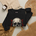 Skull Temple Sweatshirt in Black — folded view