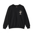 Still Reaching Zombie Hand Sweatshirt in Black — front view