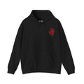 Red Handprint Hoodie in Black — front view