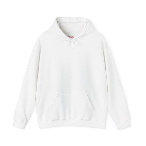 Burn the Fear Flaming Skull Hoodie in White — front view