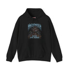 Never Stay Buried Zombie Hand Hoodie in Black — front view