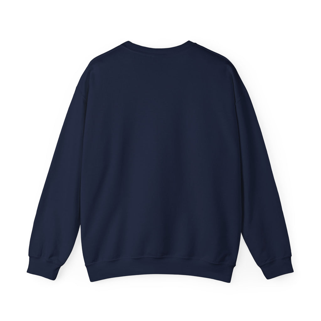 Playtime Is Over Creepy Teddy Bear Sweatshirt in Navy — back view