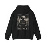 Play Nice Pumpkin Hoodie in Black — back view
