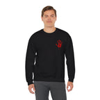 Red Handprint Sweatshirt in Black — model view