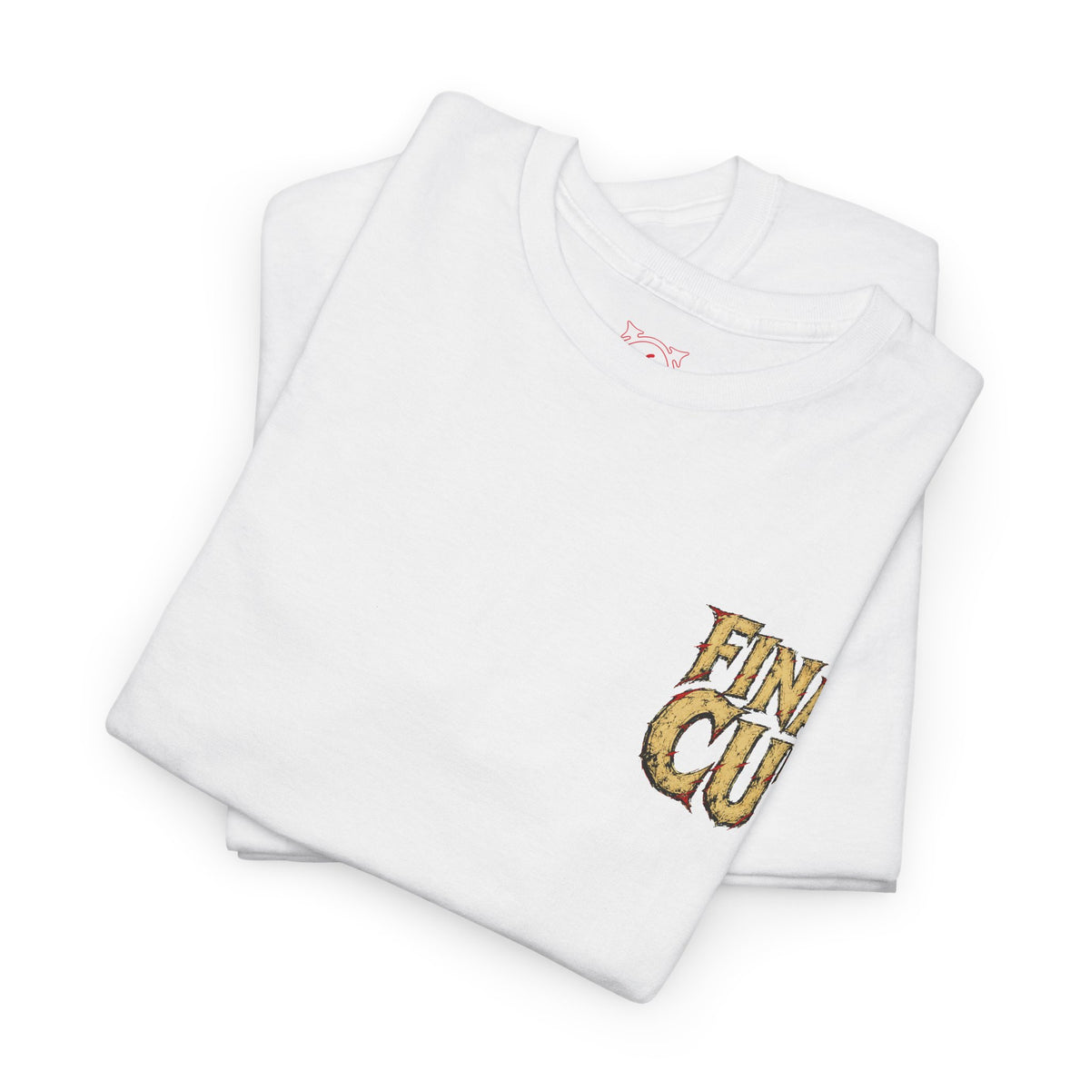 Final Cut Horror Mask T-Shirt in White — folded view