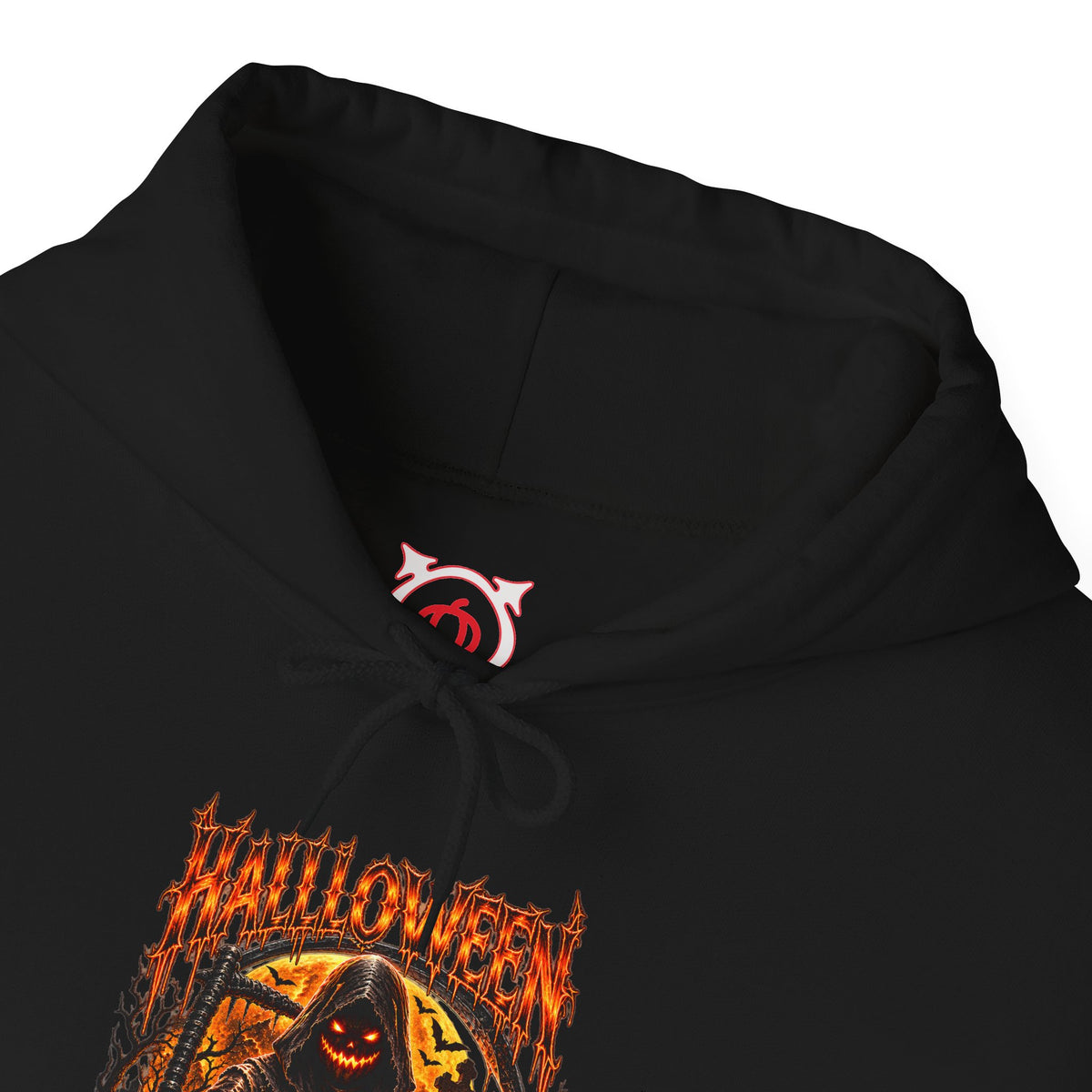 Time Is Running Out Grim Reaper Hoodie in Black — front view